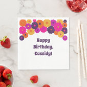 Groovy Paarse en Roze Hippie Flower Power Servet (Insitu)