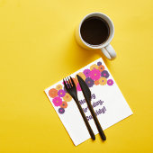 Groovy Paarse en Roze Hippie Flower Power Servet