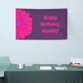 Groovy Paarse en Roze Hippie Flower Power Spandoek (Beurs)