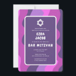 Groovy Paarse golven Star David Custom Bar Mitzvah Kaart<br><div class="desc">Perfecte kaart om een vleermuis mitswa, bar mitswa of andere joodse viering aan te kondigen! Hand gemaakte kunst voor u met handlettering aan de achterkant! VOLLEDIG ! Klik op "Personaliseren" hierboven om de tekst te bewerken. Klik op "bewerken met ontwerpgereedschap" om de lettertypen, kleuren en plaatsingen aan te passen en...</div>