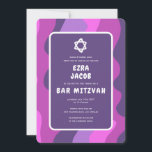 Groovy Paarse golven Star David Custom Bar Mitzvah Kaart<br><div class="desc">Perfecte kaart om een vleermuis mitswa, bar mitswa of andere joodse viering aan te kondigen! Hand gemaakte kunst voor u met handlettering aan de achterkant! VOLLEDIG ! Klik op "Personaliseren" hierboven om de tekst te bewerken. Klik op "bewerken met ontwerpgereedschap" om de lettertypen, kleuren en plaatsingen aan te passen en...</div>