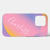 Groovy Paarse gradiënt | Persoonlijke scriptnaam Case-Mate iPhone Case (Achterkant (horizontaal))