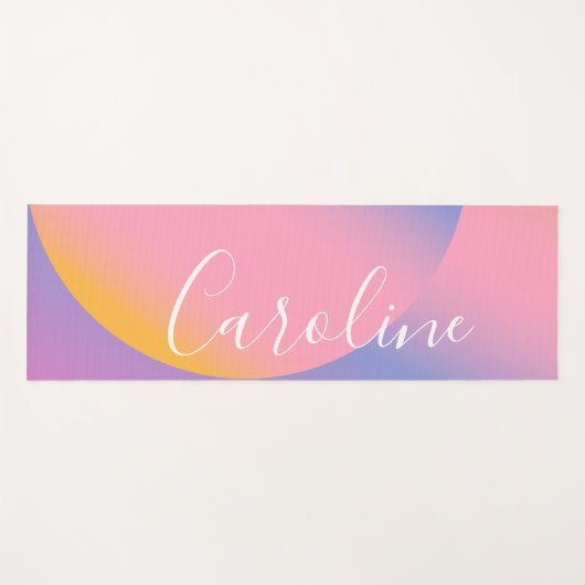 Groovy Paarse gradiënt | Persoonlijke scriptnaam Yogamat (Voorkant (horizontaal))