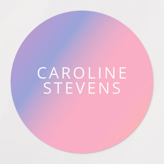 Groovy Paarse pastelgradiënt | Gepersonaliseerde n Labels (Design 2)