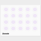 Groovy Paarse sneeuwvlok Ronde Sticker (Vel)