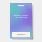 Groovy paarse verloop foto ID logo werknemer Badge (Achterkant)