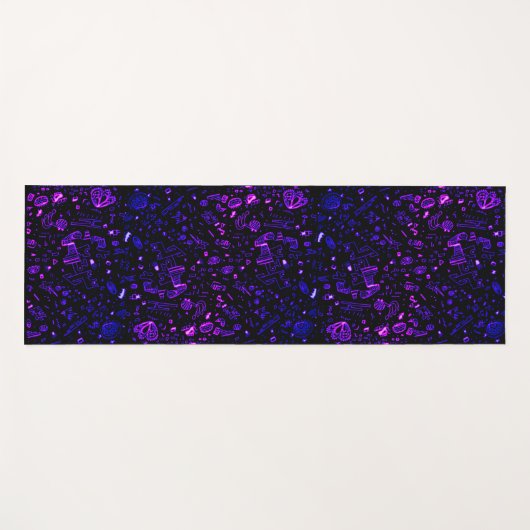 Groovy Paarse zwarte Amethist Yogamat (Voorkant (horizontaal))