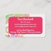 Groovy paddenstoelen chef catering culinair visitekaartje (Achterkant)