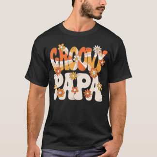 Groovy Papa 70s Hippie Theme Party 70s Mannen T-shirt