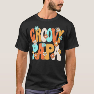 Groovy Papa 70s Hippie Theme Party 70s Mannen T-shirt
