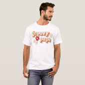 Groovy Papa T-shirt | Retro Daisy Boho Verjaardag  (Voorkant volledig)