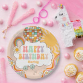 Groovy Party Retro Hippie 70s Regenboog Verjaardag Papieren Bordje (Feest)