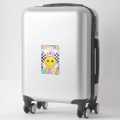Groovy Pasen Vibes Konijn Pasen Dag Smile Face Gi Sticker (Koffer)