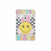 Groovy Pasen Vibes Konijn Pasen Dag Smile Face Gi Sticker (Voorkant)