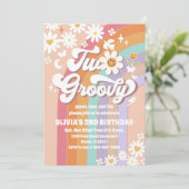 Groovy Pastel 2e verjaardagsuitnodiging Kaart (Staand voorkant)