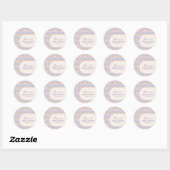 Groovy Pastel Line Periwinkle Bruiloft Feest Custo Ronde Sticker (Vel)