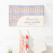 Groovy Pastel Line Periwinkle Vrijgezellenfeest Aa Spandoek (Insitu)