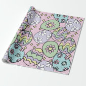 Groovy Pastel Pasen Inpakpapier Hippie Sfeer (Uitgerold)