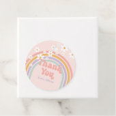 Groovy Pastel regenboog Dank u Bedankjes Labels (In situ)