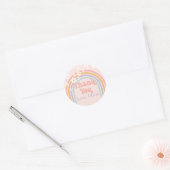 Groovy Pastel regenboog Dank u Ronde Sticker (Envelop)