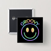 Groovy Pastel Retro Button Pin (Voorkant /achterkant)