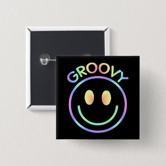 Groovy Pastel Retro Button Pin (Voorkant /achterkant)