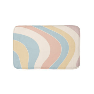 Groovy pastel retro stijl golven ontwerp badmat