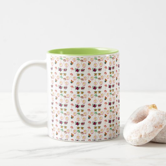 Groovy Pattern Tweekleurige Koffiemok (Met donut)