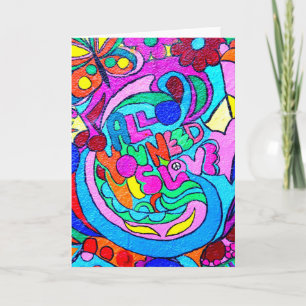 Groovy Peace and Love wenskaart Kaart