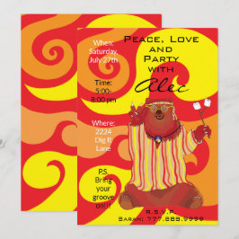 Groovy Peace Beer 1960's Style Invitation Kaart