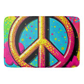 Groovy Peace Flower Power Badmat (Voorkant)