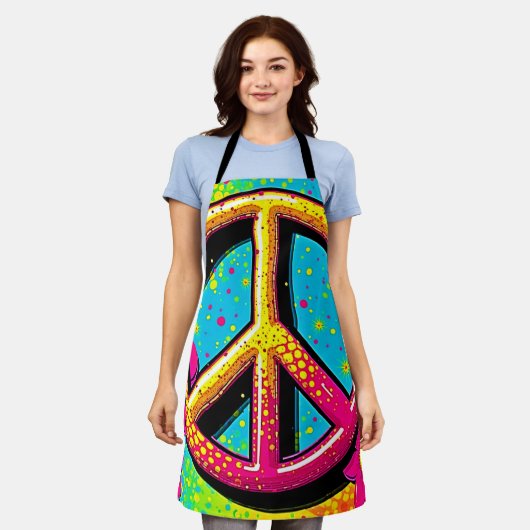 Groovy Peace Flower Power Schort (Gedragen)