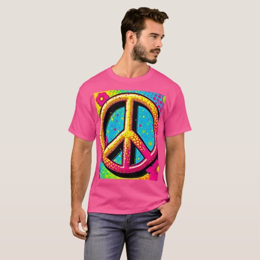 Groovy Peace Flower Power T-shirt (Voorkant volledig)