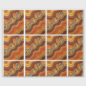 Groovy Peace & Joy Herhalend Patroon  Cadeaupapier (Vlak)