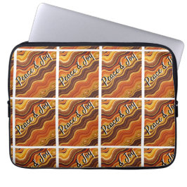 Groovy Peace & Joy Repeating Pattern Laptop Sleeve