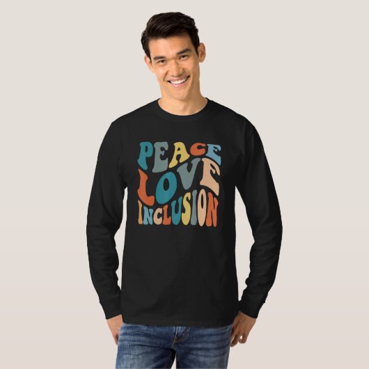 Groovy Peace Love Inclusion SPED Squad Special Ed T-shirt (Voorkant volledig)