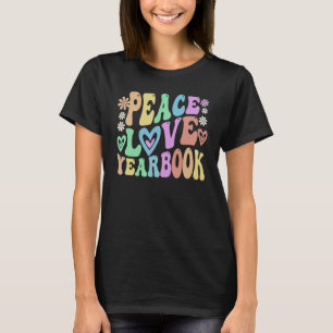 Groovy PEACE LOVE JAARBOEK Retro Literair Club Edi T-shirt