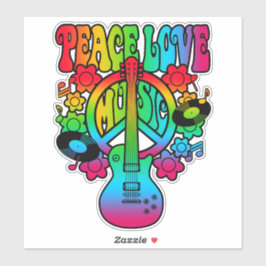 Groovy Peace Love Music Sticker