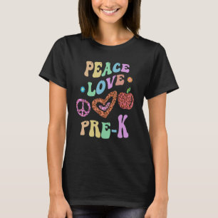Groovy PEACE LOVE PRE K-luipaard afdrukken Pre-K l T-shirt