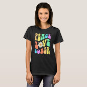 Groovy PEACE LOVE SOBER Fun Lifestyle Still Clean T-shirt (Voorkant volledig)
