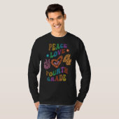 Groovy PEACE LOVE VIERDE GRATIS luipaard afdrukken T-shirt (Voorkant volledig)