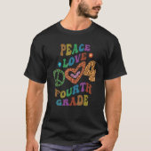 Groovy PEACE LOVE VIERDE GRATIS luipaard afdrukken T-shirt (Voorkant)