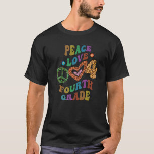 Groovy PEACE LOVE VIERDE GRATIS luipaard afdrukken T-shirt