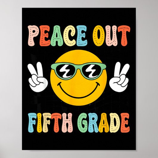 Groovy Peace Out 5e vijfde klas afstuderen laatste Poster (Voorkant)
