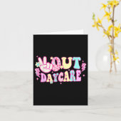 Groovy Peace Out Daycare Teacher Student Afstudere Kaart (Gele Bloem)