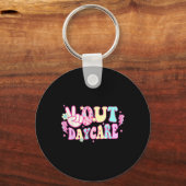 Groovy Peace Out Daycare Teacher Student Afstudere Sleutelhanger (Voorkant)