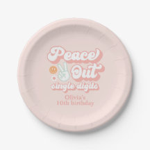 Groovy Peace Out Eén Cijfer 10e Verjaardag