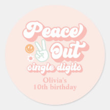 Groovy Peace Out Eén Cijfer 10e Verjaardag