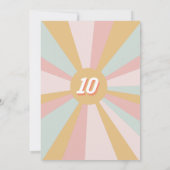 Groovy Peace Out Retro Enkele Cijfers 10e Verjaard Kaart (Achterkant)