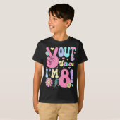 Groovy Peace Out Seven I'm 8 Years Old 8th Birthda T-shirt (Voorkant volledig)